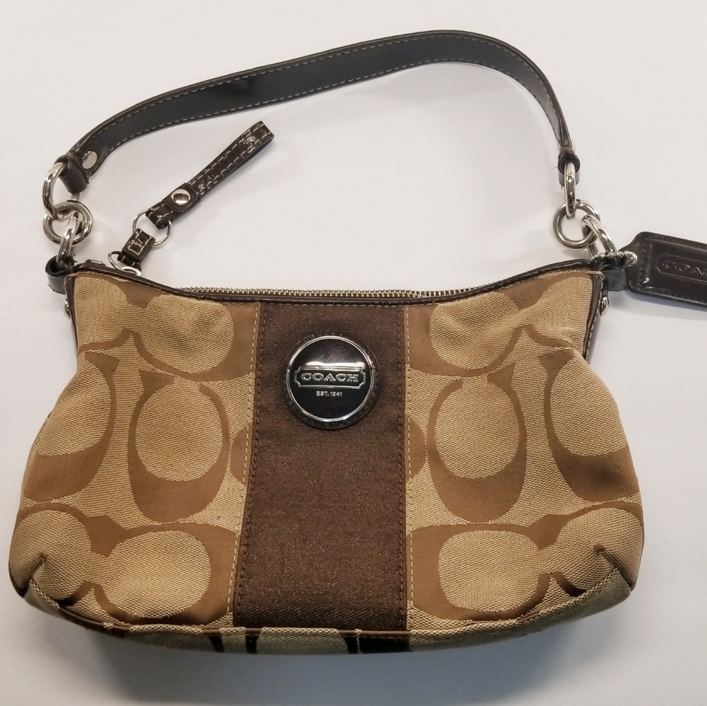 Coach Brown small shoulder handbag purse